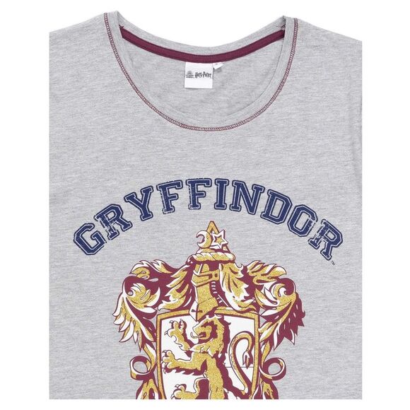 Harry Potter Womens/Ladies Gryffindor Long Pyjama Set / Gray/White/Maroon - Picture 5 of 6